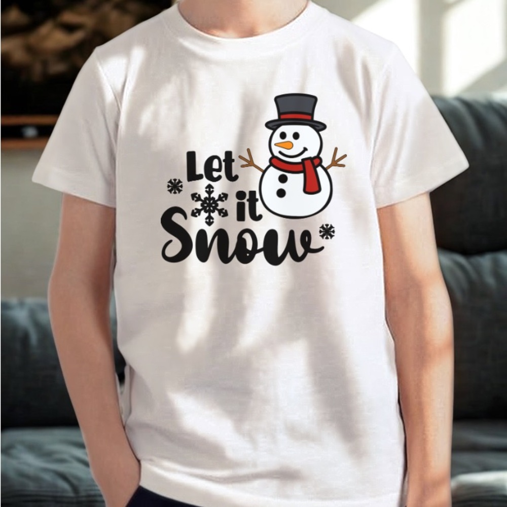 HANDCRAFTED Kids Snowman Holiday T-Shirt